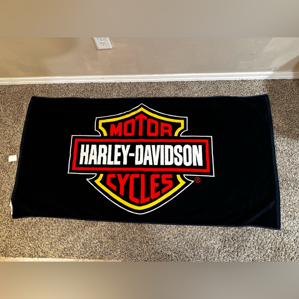 Vintage New Condition Harley Davidson Beach Towel